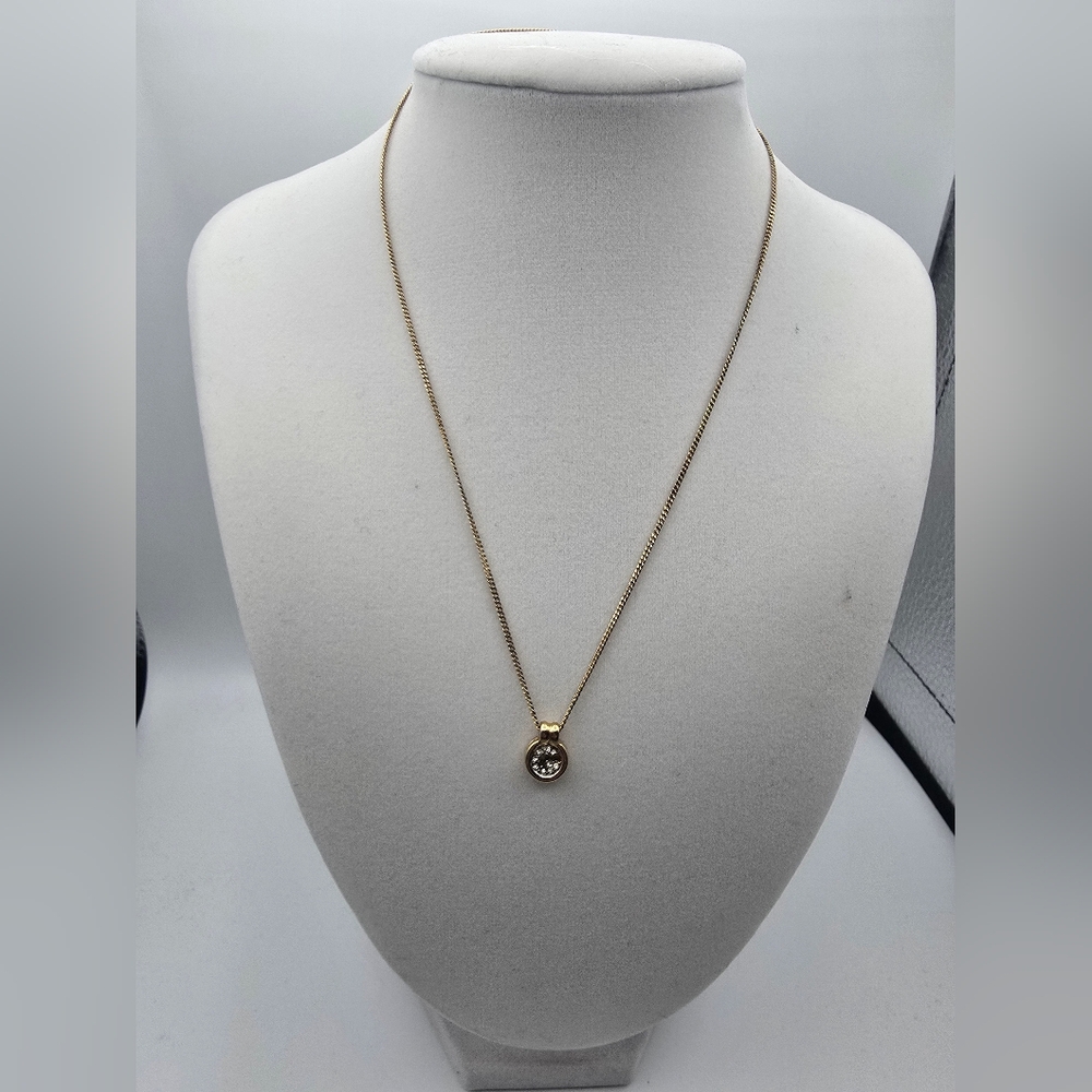 Givenchy Elegant G Silver Rhonestone Pendant Gold Plated Necklace (EUC) ✨️🩶✨️
